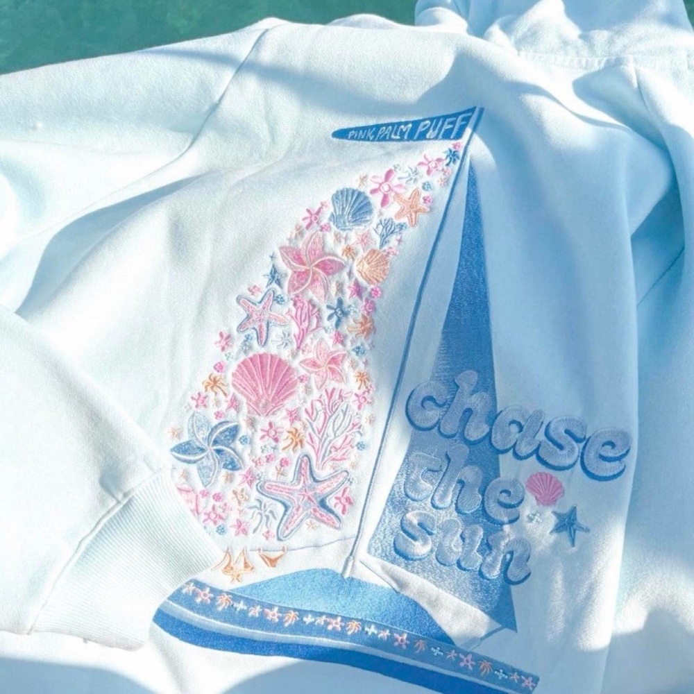 Pink Palm Puff "Chase the Sun" Hoodie